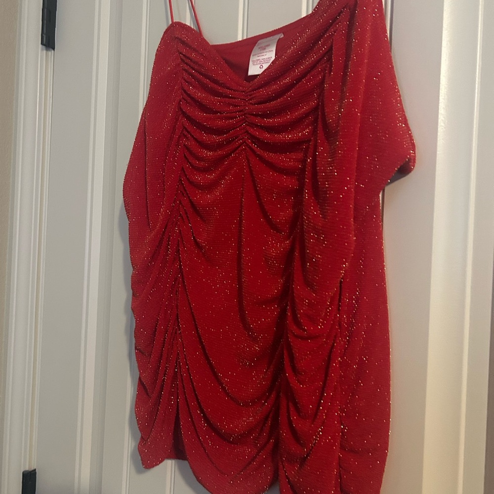 No Boundaries Red Sequin Ruched Camisole